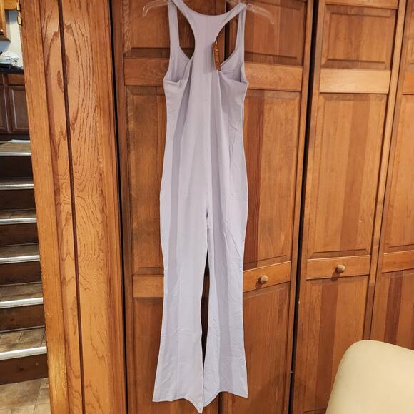 NWT Reoria Lilac Purple Racer Back Flared Lycra Bodysuit - Picture 3 of 3